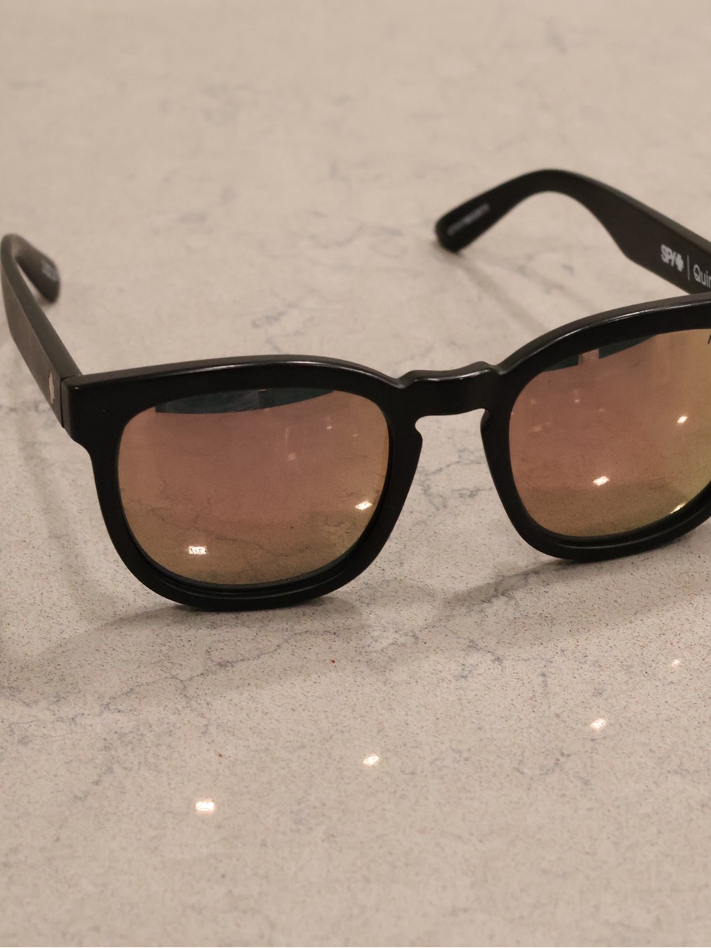 SPY+ Quinn Sunglasses Black Frame Happy Lens FUSE Polarized Style